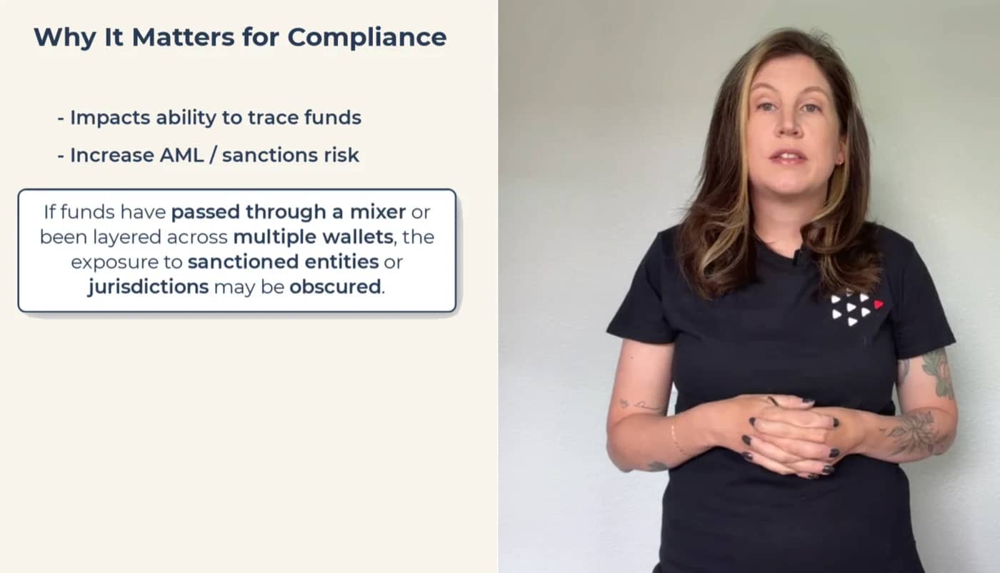 Practitioner presenting a lesson on compliance and tracing risk